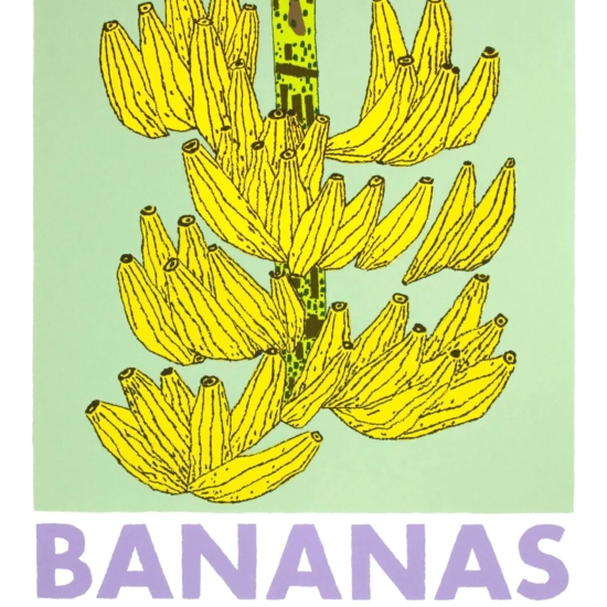 ジョナス・ウッドの絵画作品　タイトルは、バナナ Bananas